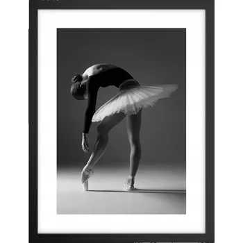 Obraz Obraz plakát v černém rámu do obýváku 30x40 baletka plakáty na zeď