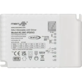 Napájecí zdroj pro osvětlení DALI stmívatelný driver 25W, PF 0,95, výstupní napětí DC12-83V, výstupní proud 110-300mA