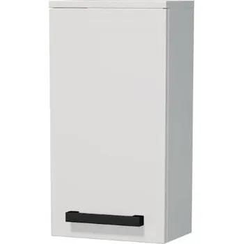 Nábytek Koupelnová skříňka nízká s černou úchytkou SAT Cube Way 32,5x63x20 cm bílá lesk lesk/mat CUBE3CH32BL - CUBE3CH32BL