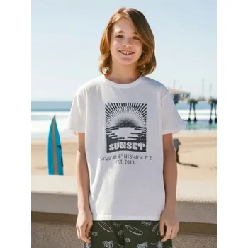 Chlapecké tričko Sinsay - Tričko s krátkými rukávy a potiskem - krémová - 150AP-01X - 150AP-01X-140