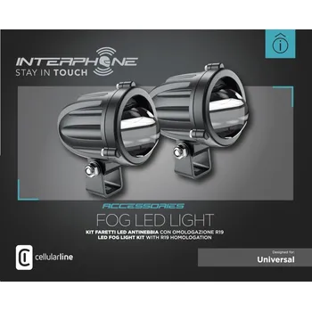 Handsfree CELLULARLINE světla INTERPHONE Fog Přídavná 2x10W black