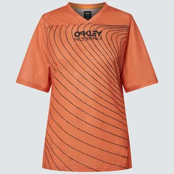 Cyklistické oblečení OAKLEY cyklo dres FACTORY PILOT RC Ss dámský soft orange - XS