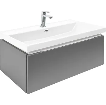 Koupelnový nábytek Koupelnová skříňka s umyvadlem a baterií SAT Feel 80x30x44,8 cm antracit mat SATFEEL80ANTU4BA - SATFEEL80ANTU4BA