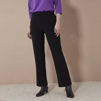 Jednobarevné široké splývavé kalhoty černá 44