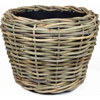 Ratanový koš Kubu 43x57 cm s plastovým vkladem, šedohnědý