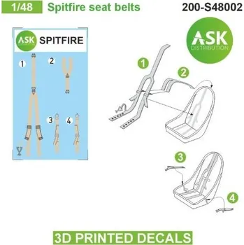 Plastikový model 1/48 Spitfire seat belts - 3D printed decals by ASK