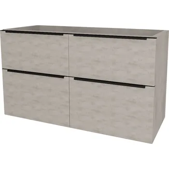 Kotel Mereo Mailo, koupelnová skříňka 121 cm, černé madlo, Multidecor, Chromix stříbrný - CN593SBACST