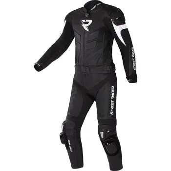 Moto oblečení Kožená kombinéza na motorku Street Racer Fast Track 2.1 černo-bílá