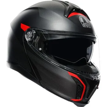 Helma na motorku AGV přilba TOURMODULAR Frequency matt gunmetal/red - XL