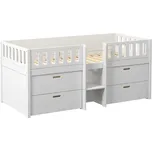 Dřevěná postel Viggo vyvýšená s UP 200x90 Zelená