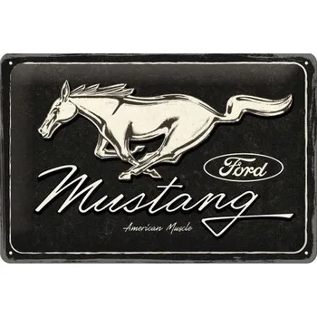 Plechová cedule NOSTALGIC ART cedule FORD MUSTANG LOGO black