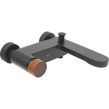 Vodovodní baterie Vanová baterie SAT Fusion bez sprchového setu 150 mm páka tmavé dřevo SATBSFU222DTC - SATBSFU222DTC