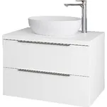 kielle Skříňka včetně desky pod umyvadlo 80x54x50 cm, s výřezem, lesklá bílá - 50024800