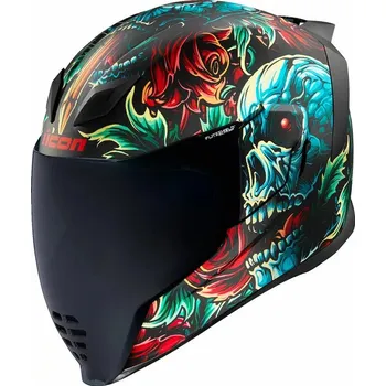 Helma na motorku ICON přilba AIRFLITE Omnicrux red/black/turquoise - L