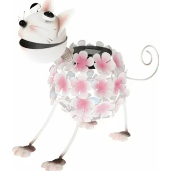 Zahradní dekorace Casa de Engel Home Zahradní kovová dekorace s LED na solár - kočka, 0/8 Fialová UNI (2828971)