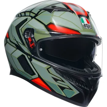 Helma na motorku AGV přilba K-3 Decept matt black/green/red - XL