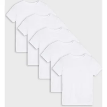 Sinsay - Základní trička 5 pack - bílá - 902GE-00X - 902GE-00X-116