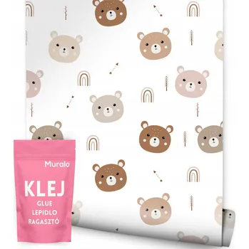 Fototapeta Tapeta na zeď do dětského pokoje MEDVÍDCI Duha Boho styl Zvířata