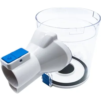 Vysavač TESLA PureStar E40 - zásobník na nečistoty s prohlubní pro uvolnění tlačítkem