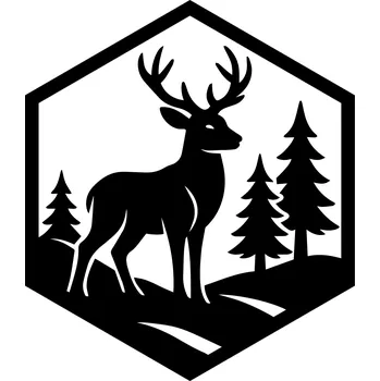 Dřevěná dekorace JELEN - hexagon