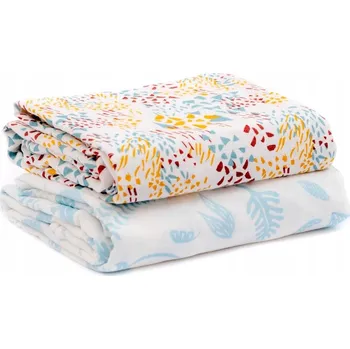 Prostěradlo Dětská deka Tula 120 x 120 cm, modrá s listy