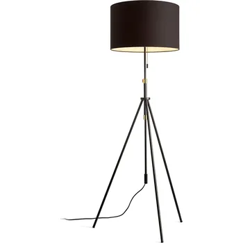 Stojací lampa LUTON/RON 55 stojanová Polycotton černá/černá/kov 230V LED E27 15W