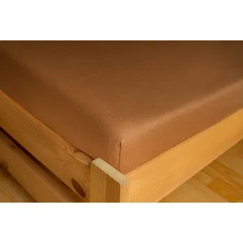 Prostěradlo Aaram Prostěradlo Jersey 180x200 Sytě hnědá 100% bavlna