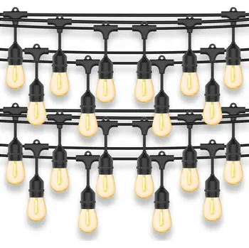 Venkovní osvětlení Světelný řetěz černý 20 m 20x E27 1W venkovní