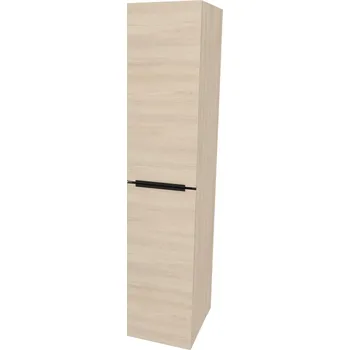 Kotel Mereo Mailo, koupelnová skříňka vysoká 170 cm, černé madlo, Multidecor, Javor Hard šampaňský - CN594LPBJHS2