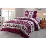 Aaram Povlečení mikroplyš Vánoční vínové 140X200 / 70X90