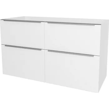 Mereo Mailo, koupelnová skříňka 121 cm, chrom madlo, Multidecor, Bílá lesk perlička - CN593SBIEL