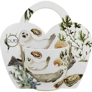 DUO porcelain DG - Porcelánový hrnek Tuleni - 460 ml