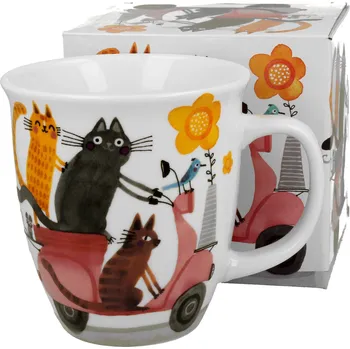 DUO Gifts DG - Porcelánový hrnek Kočky na skůtru - 650 ml