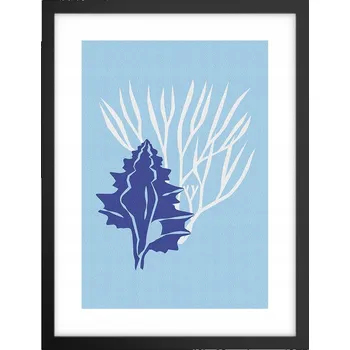 Obraz Obraz plakát v černém rámu do obýváku 30x40 mušle foto na zeď