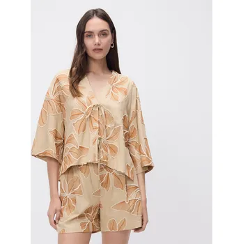 Dámská halenka Reserved - Zavazovací halenka s podílem lnu - vícebarevná - TT607-MLC - TT607-MLC-S