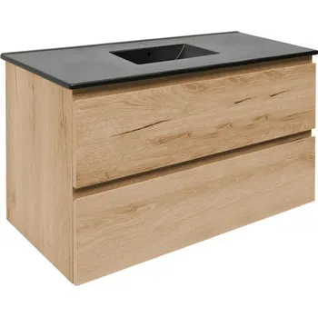 Koupelnový nábytek Koupelnová skříňka 2 zásuvková s umyvadlem SAT B-Way 99x50x45 cm dub mat BWAY2100OAKU4B - BWAY2100OAKU4B