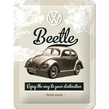 Plechová cedule NOSTALGIC ART cedule VOLKSWAGEN RETRO BEETLE brown
