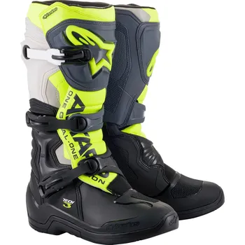 Moto obuv ALPINESTARS boty TECH 3 2022 black/grey/fluo yellow - 51/15