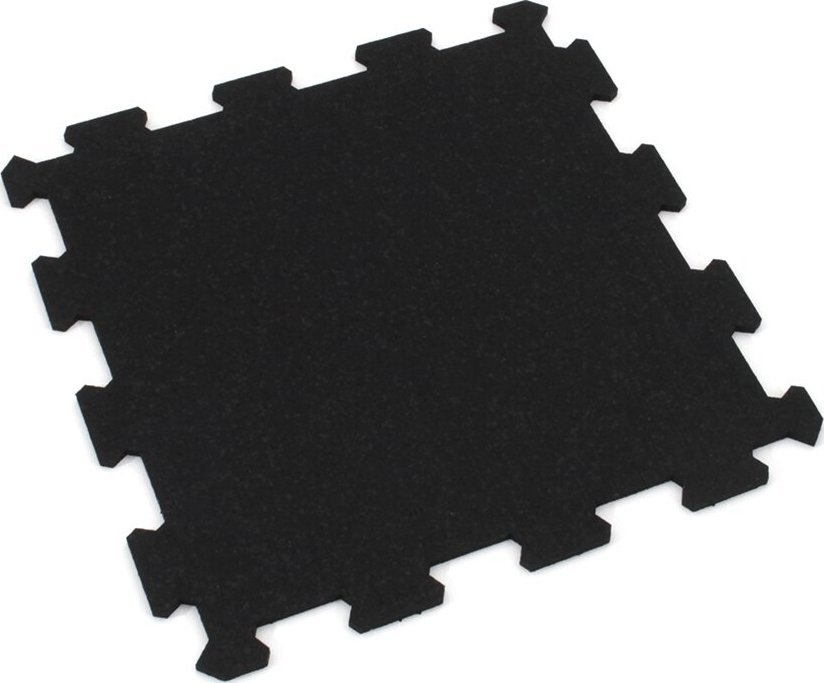 Černá gumová modulová puzzle dlažba (střed) FLOMA SportFlo S800 - 47,8 x 47,8 x 1,5 cm