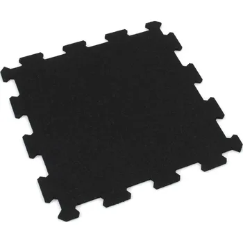 Černá gumová modulová puzzle dlažba (střed) FLOMA SportFlo S800 - 47,8 x 47,8 x 1,5 cm