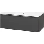 Mereo Mailo, koupelnová skříňka s keramickým umyvadlem 101 cm, antracit, chrom madlo - CN537