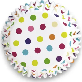 Krabice na pečivo PME PME cukrářské košíčky s fólií - barevné puntíky - 30ks