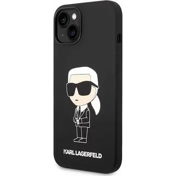 Náhradní kryt pro mobilní telefon Kryt Karl Lagerfeld Liquid Silicone Case Ikonik NFT Black, Apple iPhone 15