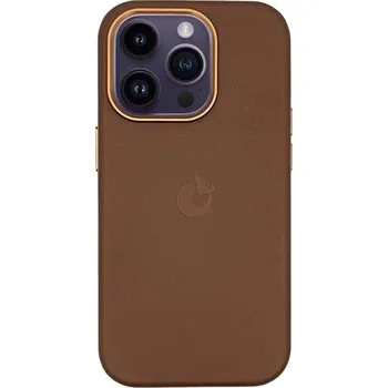 Náhradní kryt pro mobilní telefon Kryt Covereon LEATHER kožený kryt s MagSafe - Cognac Brown, Apple iPhone 14 Pro Max