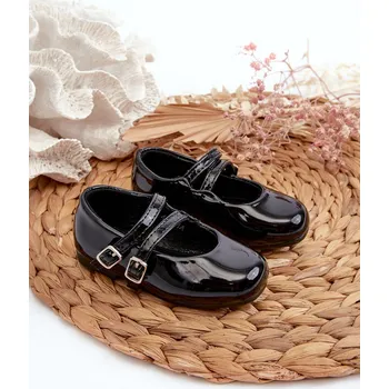 Dívčí baleríny Dětské baletky s proužky Margenis Barva: Černá, Velikost: 26