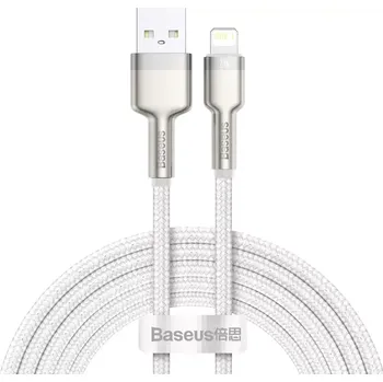 Datový kabel USB kabel Baseus USB-A / Lightning bílý 2,4A 2m opletený