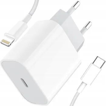 SÍŤOVÁ NABÍJEČKA 20W QC 3.0 1X USB-C + KABEL USB-C - LIGHTNING BÍLÁ