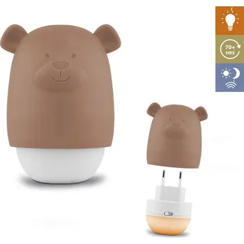 Noční světlo Zazu Medvídek Benny terakota - noční světlo se senzorem soumraku