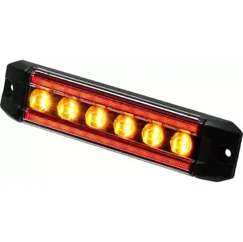 Příslušenství osvětlení automobilu LED obrysové světlo zadní se stroboskopem Proplast PRO-MINI-RAIL 6 červené / oranžové