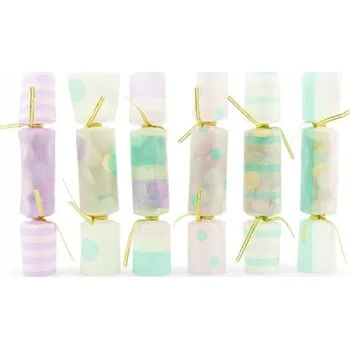 Party dekorace Krekry s konfetami, mix, 3x17x3,5 cm, 6 ks